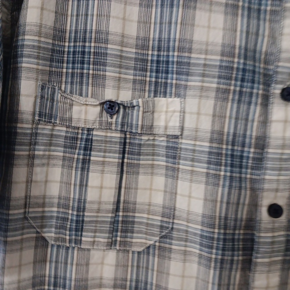 J. Ferrar‎ Shirt Men 2XL Tall Blue Short Sleeve Button Up Cotton - Picture 6 of 13